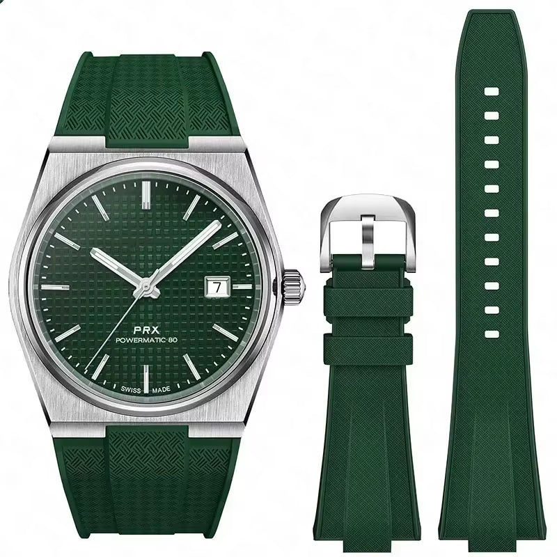 For Tissot PRX T137.407/T137.410 Quick Release Silicone Strap Super Player 40Mm Men Convex Rubber Watch Band Bracelet 12Mm