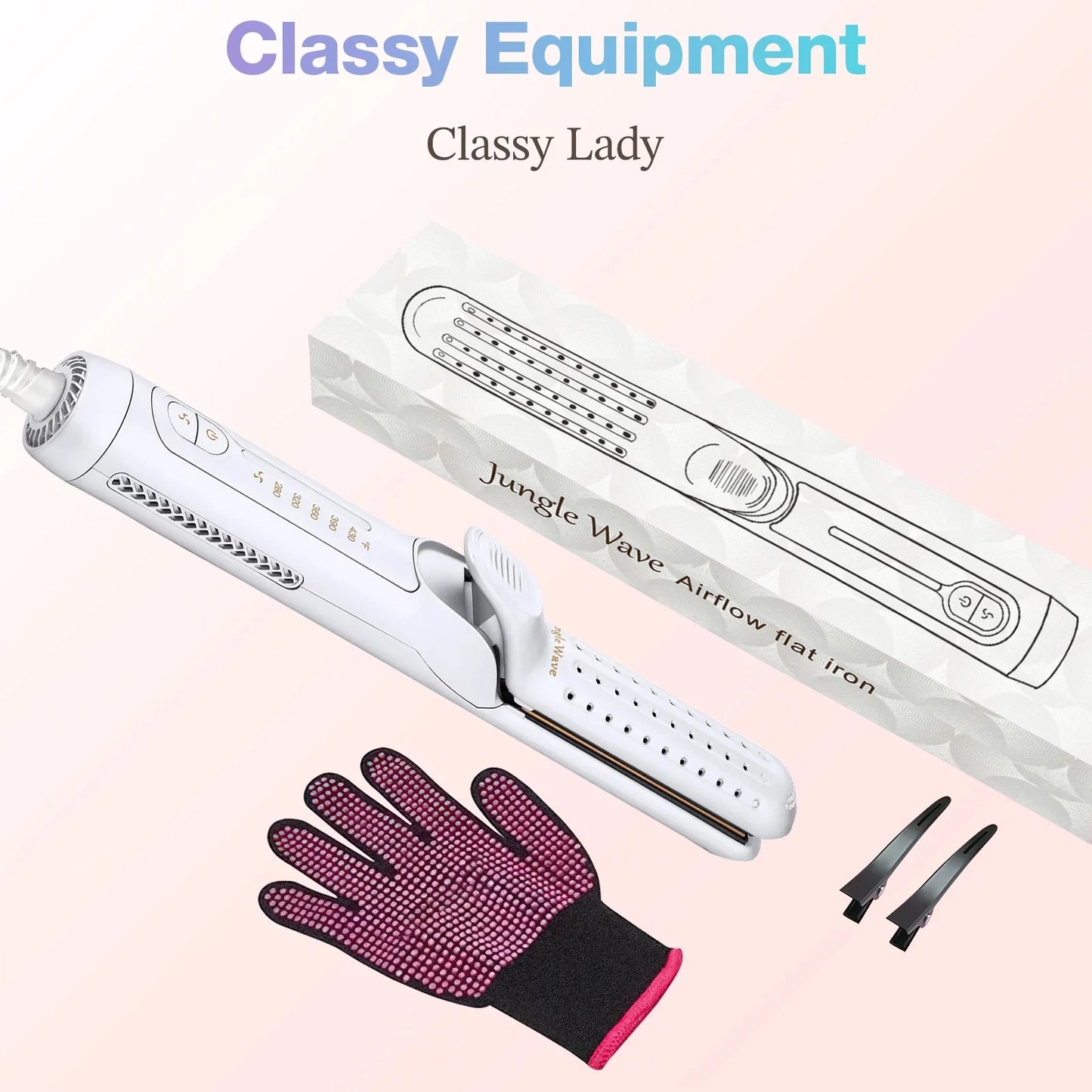 Curling Iron, Pro Airflow Styler 2 in 1 Hair Straightener and Curler, Ionic Ceramic Flat Iron with 360° Cool Air, 1 Inch, White