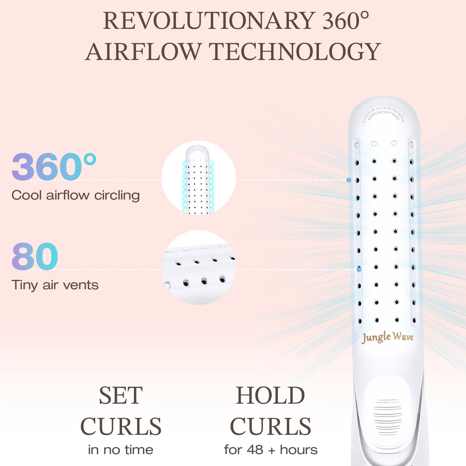 Curling Iron,  Pro Airflow Styler 2 in 1 Hair Straightener and Curler, Ionic Ceramic Flat Iron with 360° Cool Air, 1 Inch, White