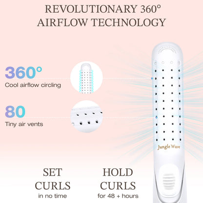 Curling Iron,  Pro Airflow Styler 2 in 1 Hair Straightener and Curler, Ionic Ceramic Flat Iron with 360° Cool Air, 1 Inch, White