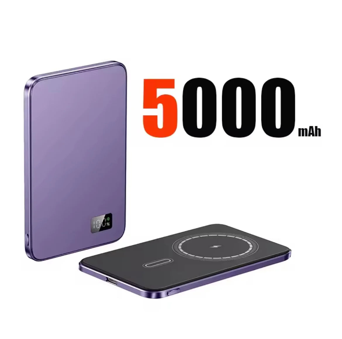 Purple - Magnetic Power Bank (5000Mah)