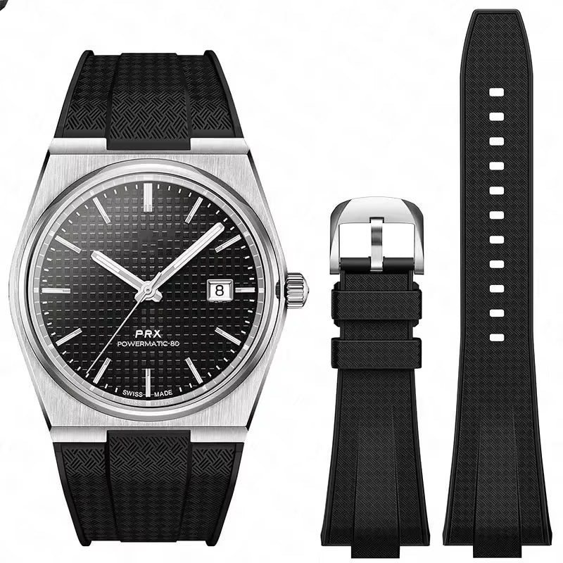 For Tissot PRX T137.407/T137.410 Quick Release Silicone Strap Super Player 40Mm Men Convex Rubber Watch Band Bracelet 12Mm