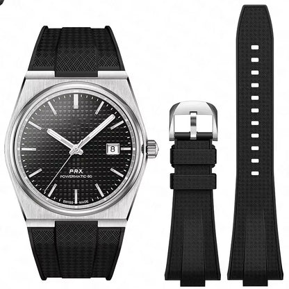 For Tissot PRX T137.407/T137.410 Quick Release Silicone Strap Super Player 40Mm Men Convex Rubber Watch Band Bracelet 12Mm