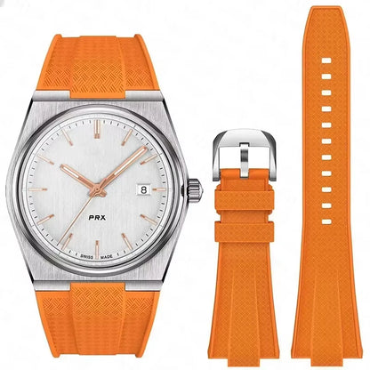 For Tissot PRX T137.407/T137.410 Quick Release Silicone Strap Super Player 40Mm Men Convex Rubber Watch Band Bracelet 12Mm