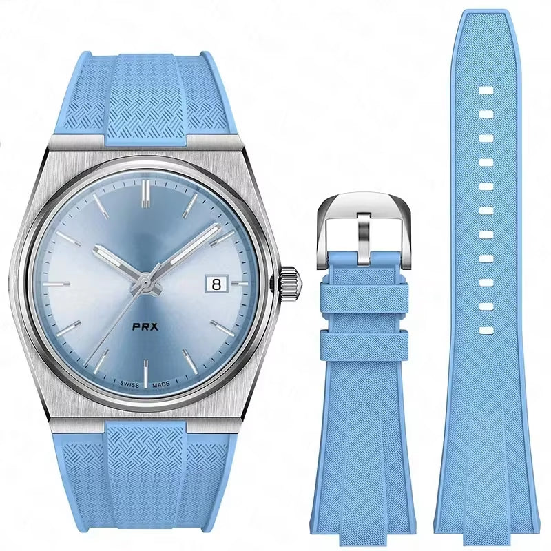 For Tissot PRX T137.407/T137.410 Quick Release Silicone Strap Super Player 40Mm Men Convex Rubber Watch Band Bracelet 12Mm