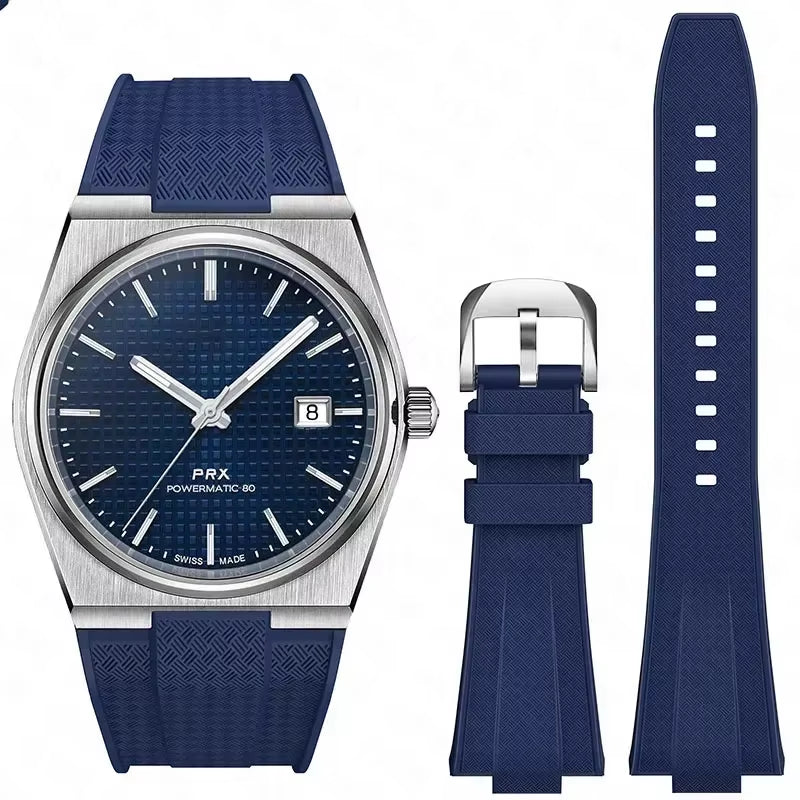 For Tissot PRX T137.407/T137.410 Quick Release Silicone Strap Super Player 40Mm Men Convex Rubber Watch Band Bracelet 12Mm