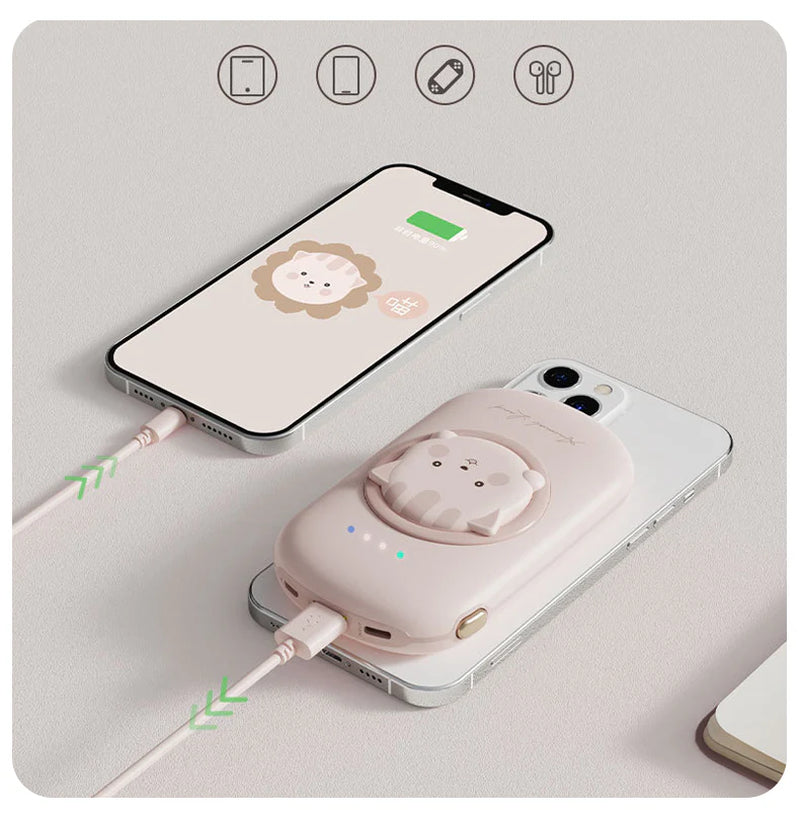 Compact 15W Wireless Magnetic Power Bank Portable Charger