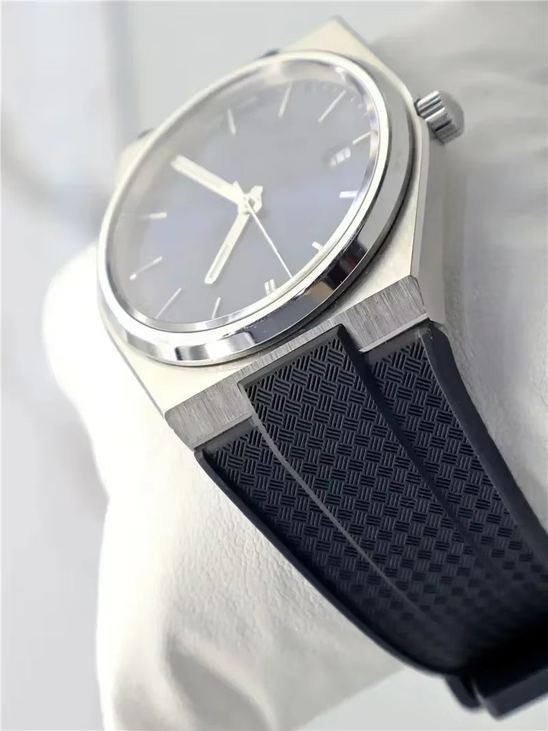 For Tissot PRX T137.407/T137.410 Quick Release Silicone Strap Super Player 40Mm Men Convex Rubber Watch Band Bracelet 12Mm