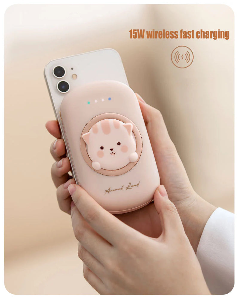 Compact 15W Wireless Magnetic Power Bank Portable Charger