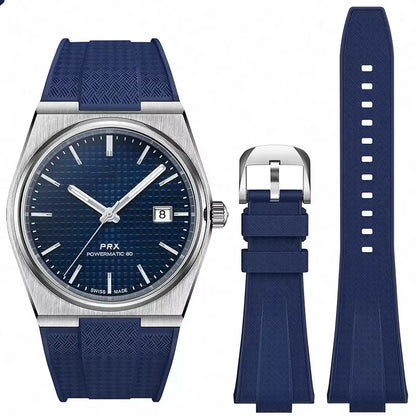 For Tissot PRX T137.407/T137.410 Quick Release Silicone Strap Super Player 40Mm Men Convex Rubber Watch Band Bracelet 12Mm
